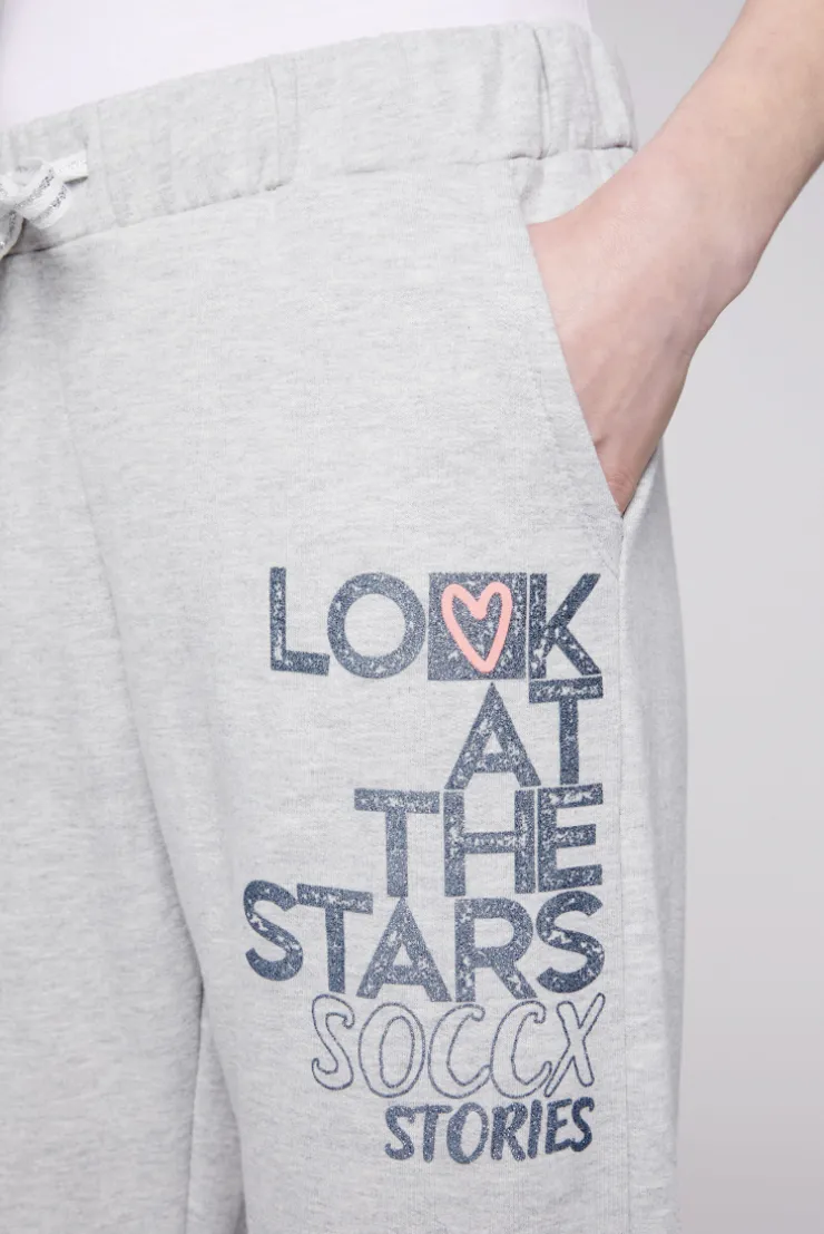 CAMP DAVID & SOCCX Sweathose mit Glitter Print grey melange | XXL greymelange Fashion