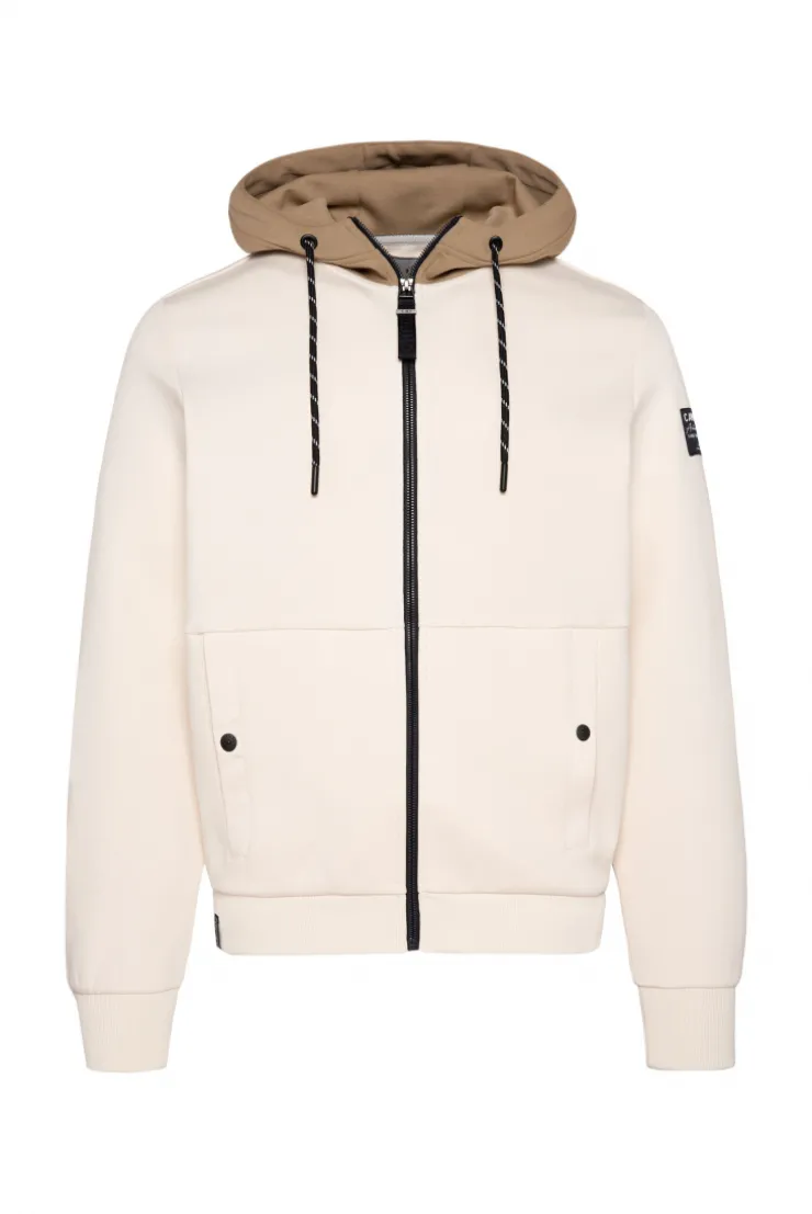 CAMP DAVID & SOCCX Sweatjacke aus Interlock mit Kapuze ecru Fashion