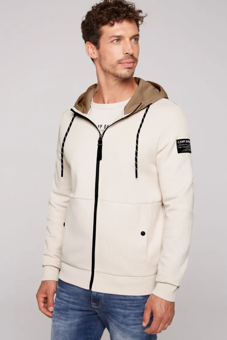 CAMP DAVID & SOCCX Sweatjacke aus Interlock mit Kapuze ecru Fashion