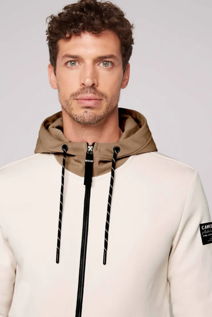 CAMP DAVID & SOCCX Sweatjacke aus Interlock mit Kapuze ecru Fashion