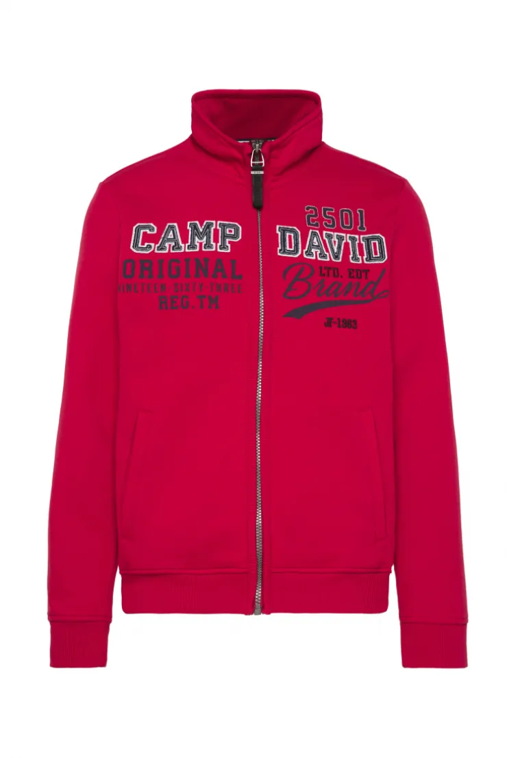 CAMP DAVID & SOCCX Sweatjacke mit Artwork im Retro-Style royal red royalred Cheap