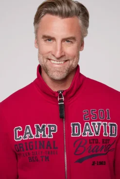 CAMP DAVID & SOCCX Sweatjacke mit Artwork im Retro-Style royal red royalred Cheap