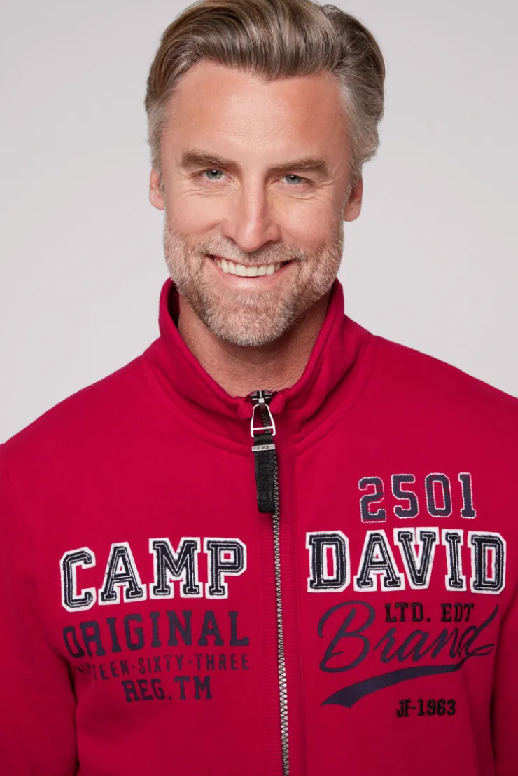 CAMP DAVID & SOCCX Sweatjacke mit Artwork im Retro-Style royal red royalred Cheap