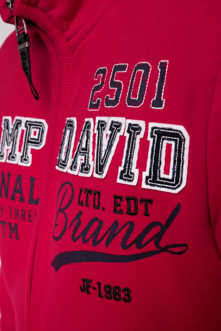 CAMP DAVID & SOCCX Sweatjacke mit Artwork im Retro-Style royal red royalred Cheap
