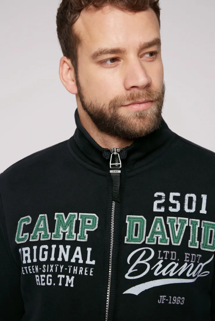 CAMP DAVID & SOCCX Sweatjacke mit Artwork im Retro-Style black Cheap