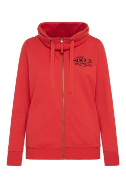 CAMP DAVID & SOCCX Sweatjacke mit hohem Kragen und Rücken-Print red orange redorange Shop