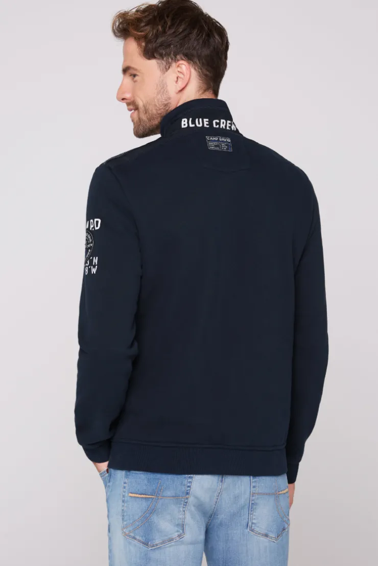 CAMP DAVID & SOCCX Sweatjacke mit tonigen Ripstop-Details blue navy bluenavy Online