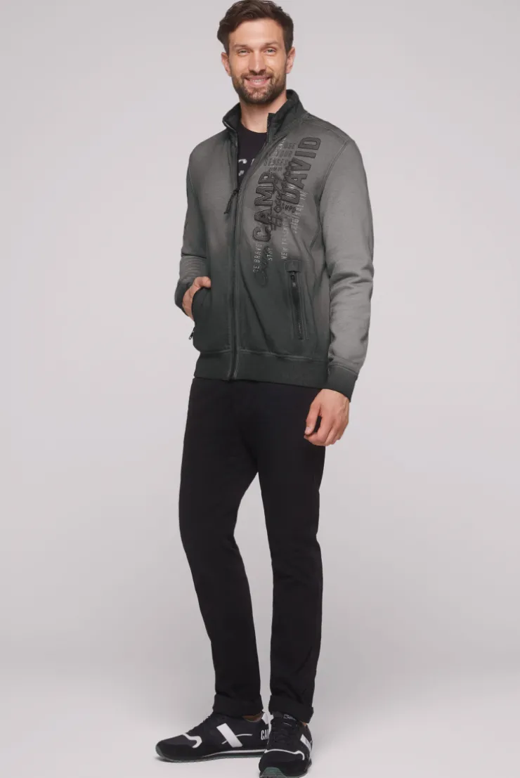 CAMP DAVID & SOCCX Sweatjacke Oil Dyed mit Logo Artworks granite Cheap