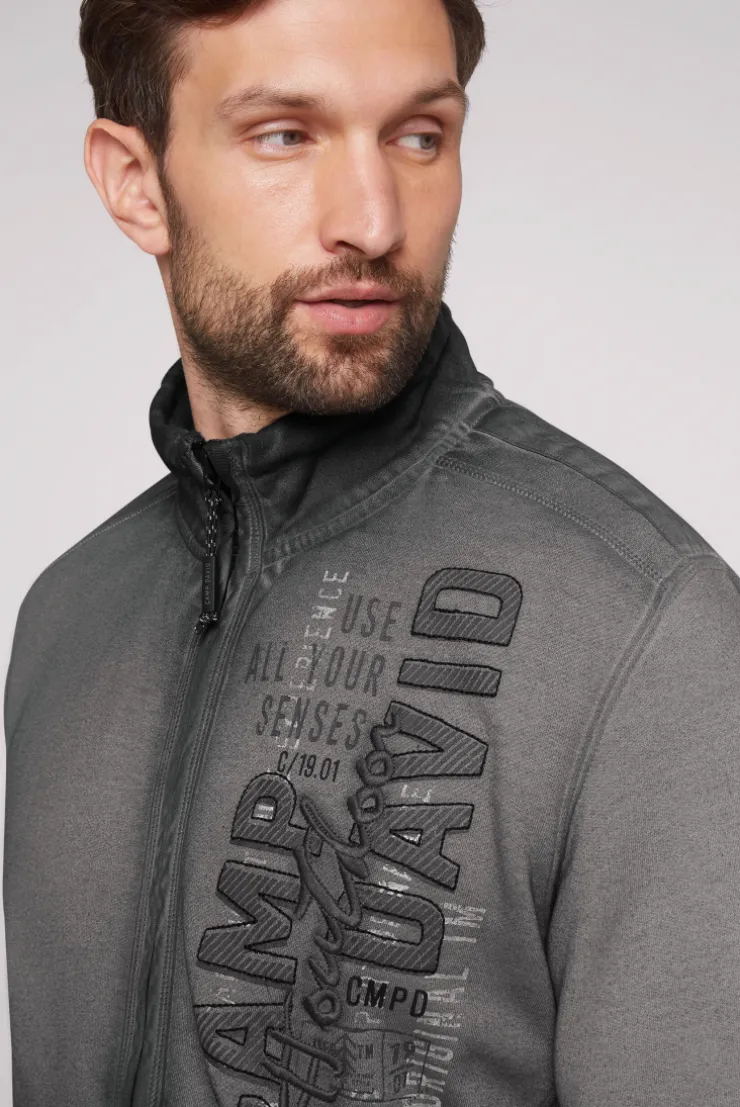 CAMP DAVID & SOCCX Sweatjacke Oil Dyed mit Logo Artworks granite Cheap