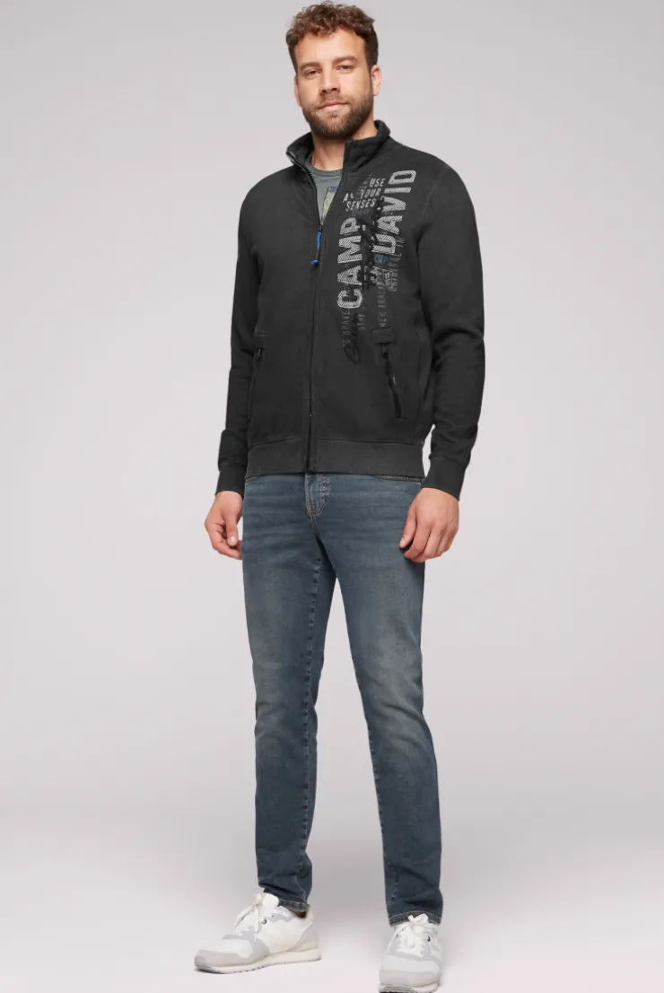 CAMP DAVID & SOCCX Sweatjacke Oil Dyed mit Logo Artworks black Cheap