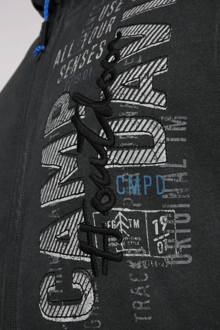 CAMP DAVID & SOCCX Sweatjacke Oil Dyed mit Logo Artworks black Cheap