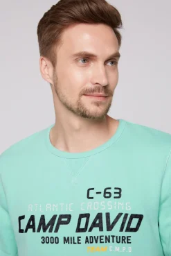 CAMP DAVID & SOCCX Sweatshirt Dip Dye mit Puff-Print flash aqua | 4XL flashaqua Discount