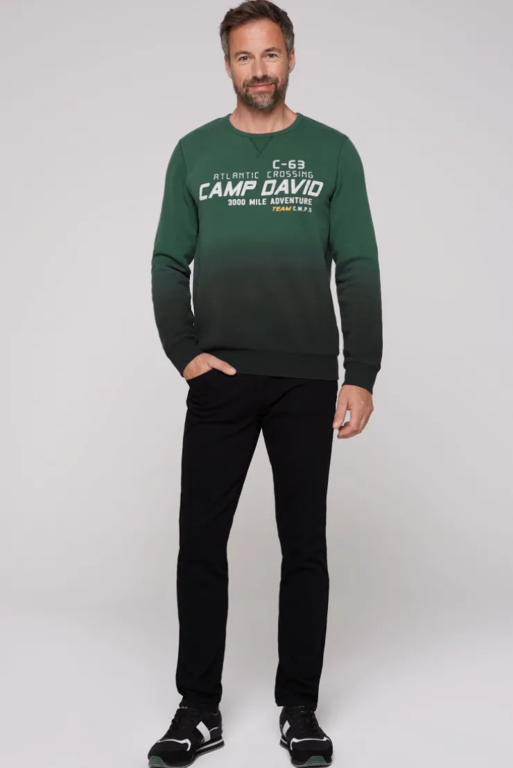 CAMP DAVID & SOCCX Sweatshirt Dip Dye mit Puff-Print dark green darkgreen Best Sale