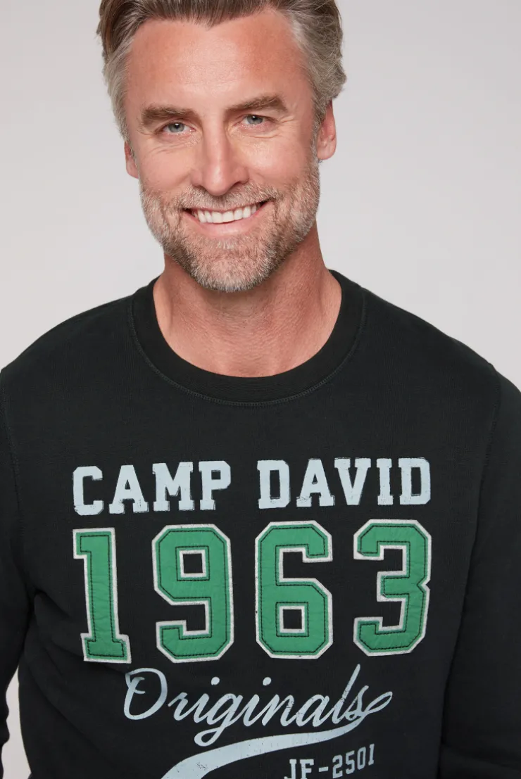 CAMP DAVID & SOCCX Sweatshirt mit Artwork im Retro-Style black Outlet