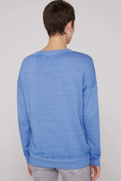 CAMP DAVID & SOCCX Sweatshirt mit Ausbrenner-Effekten und Print vividblue Shop