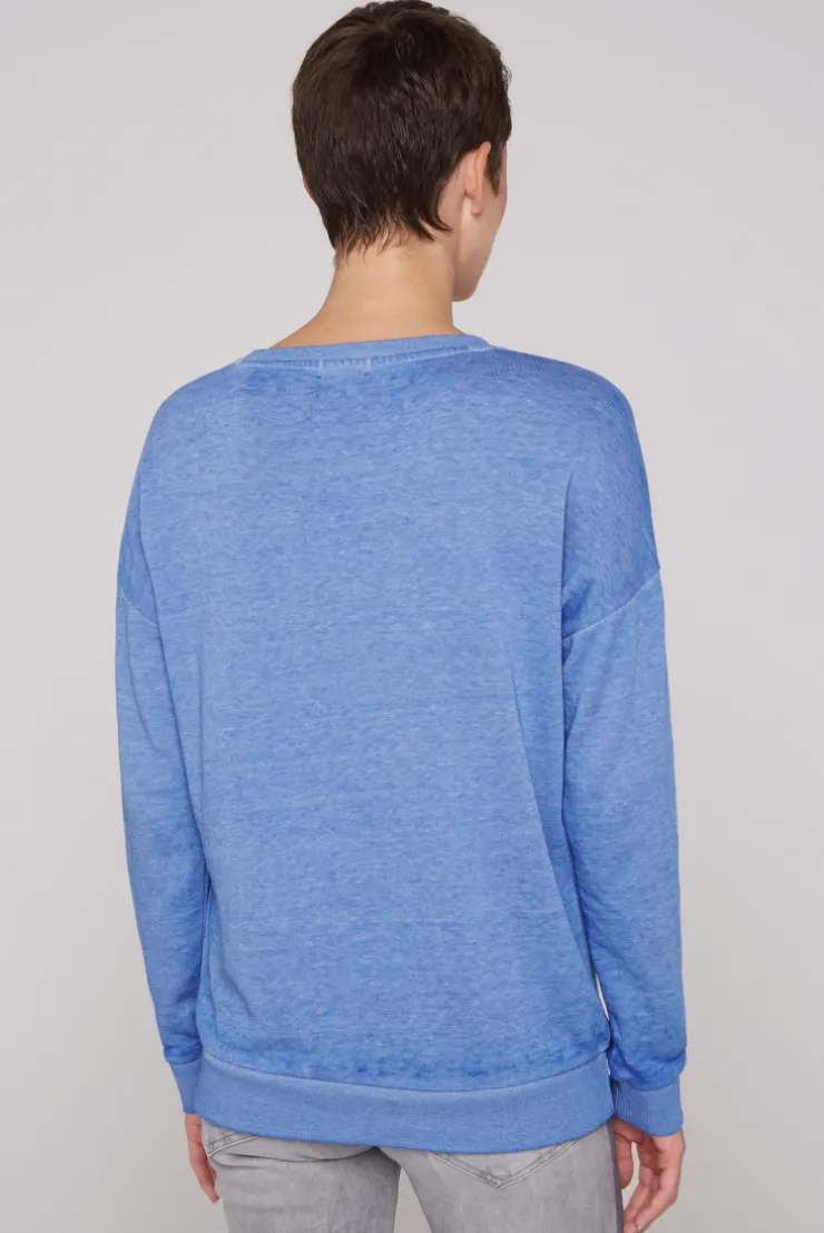 CAMP DAVID & SOCCX Sweatshirt mit Ausbrenner-Effekten und Print vividblue Online