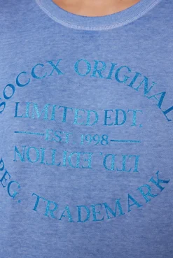 CAMP DAVID & SOCCX Sweatshirt mit Ausbrenner-Effekten und Print vividblue Online