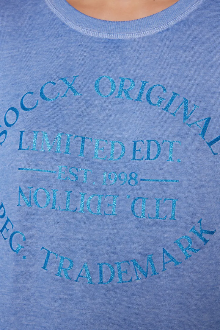 CAMP DAVID & SOCCX Sweatshirt mit Ausbrenner-Effekten und Print vividblue Online