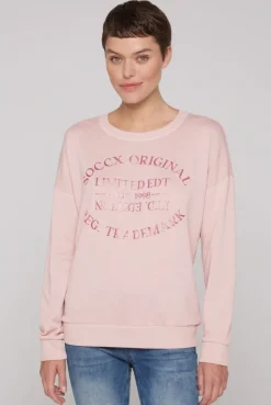 CAMP DAVID & SOCCX Sweatshirt mit Ausbrenner-Effekten und Print rose blush roseblush Fashion