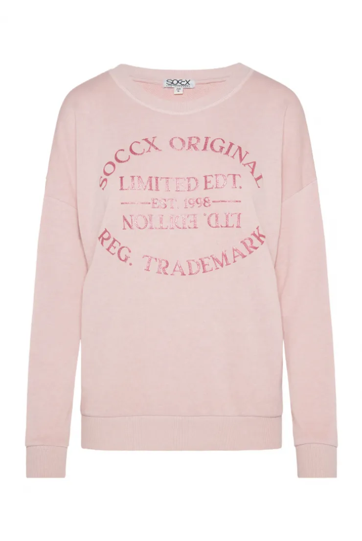CAMP DAVID & SOCCX Sweatshirt mit Ausbrenner-Effekten und Print rose blush roseblush Fashion