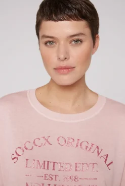 CAMP DAVID & SOCCX Sweatshirt mit Ausbrenner-Effekten und Print rose blush roseblush Fashion