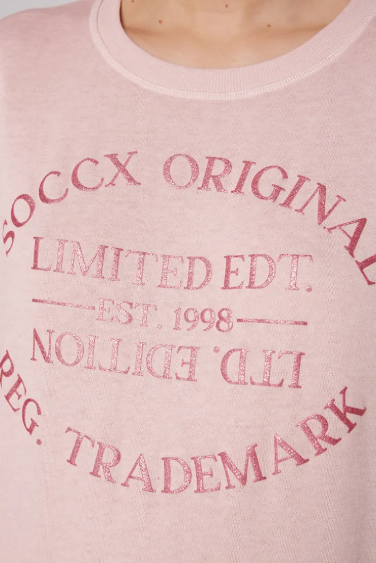 CAMP DAVID & SOCCX Sweatshirt mit Ausbrenner-Effekten und Print rose blush roseblush Fashion