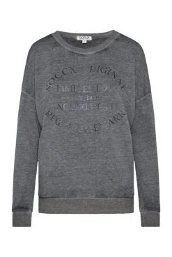 CAMP DAVID & SOCCX Sweatshirt mit Ausbrenner-Effekten und Print blue navy bluenavy New