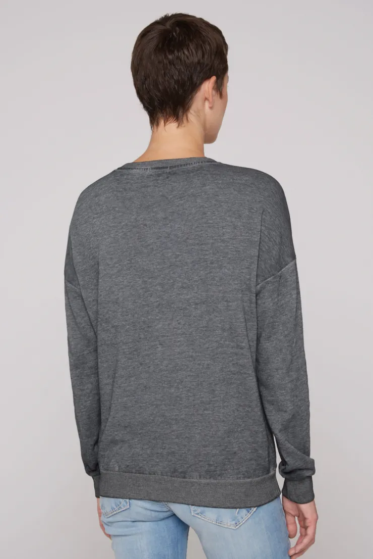 CAMP DAVID & SOCCX Sweatshirt mit Ausbrenner-Effekten und Print blue navy bluenavy New