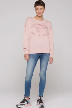 CAMP DAVID & SOCCX Sweatshirt mit Ausbrenner-Effekten und Print rose blush roseblush Flash Sale