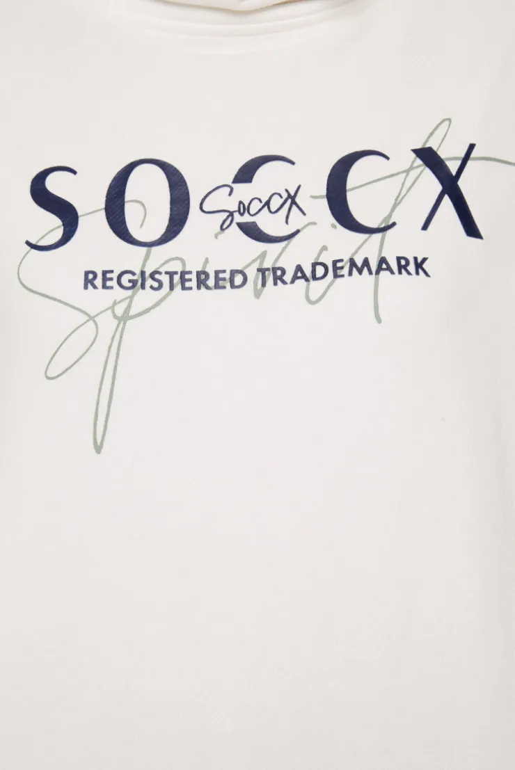 CAMP DAVID & SOCCX Sweatshirt mit hohem Kragen und Logo Print ivory Flash Sale