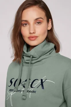 CAMP DAVID & SOCCX Sweatshirt mit hohem Kragen und Logo Print muted aqua mutedaqua Store