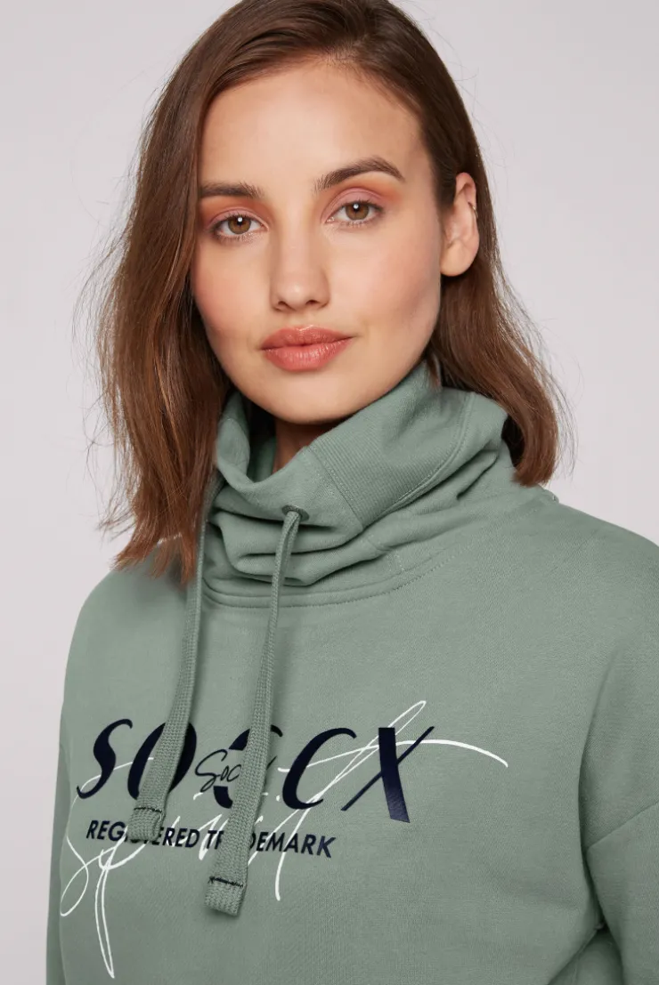 CAMP DAVID & SOCCX Sweatshirt mit hohem Kragen und Logo Print muted aqua mutedaqua Store