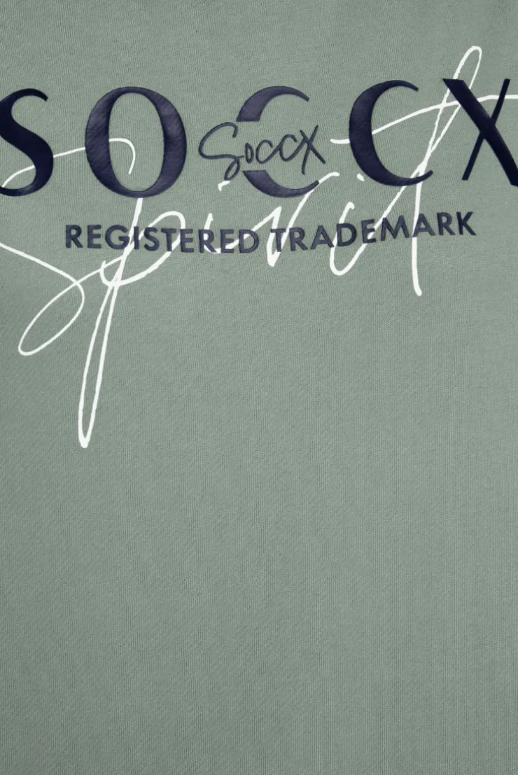 CAMP DAVID & SOCCX Sweatshirt mit hohem Kragen und Logo Print muted aqua mutedaqua Store
