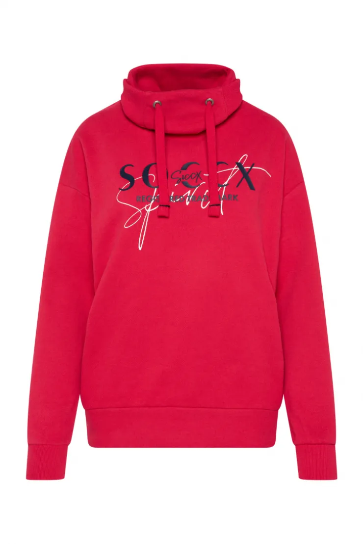 CAMP DAVID & SOCCX Sweatshirt mit hohem Kragen und Logo Print clear red clearred Best
