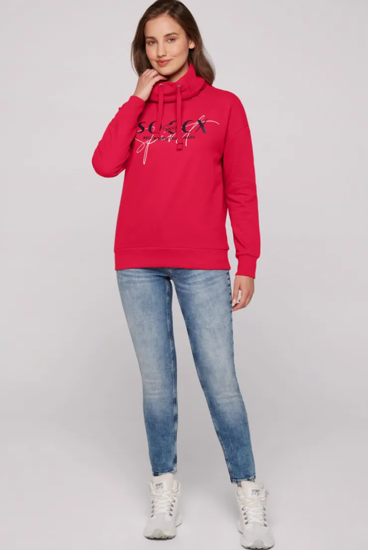CAMP DAVID & SOCCX Sweatshirt mit hohem Kragen und Logo Print clear red clearred Best