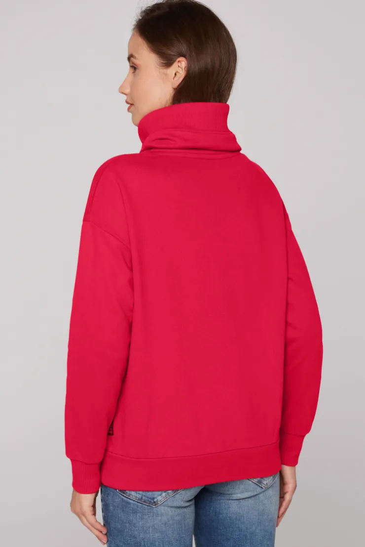 CAMP DAVID & SOCCX Sweatshirt mit hohem Kragen und Logo Print clear red clearred Best