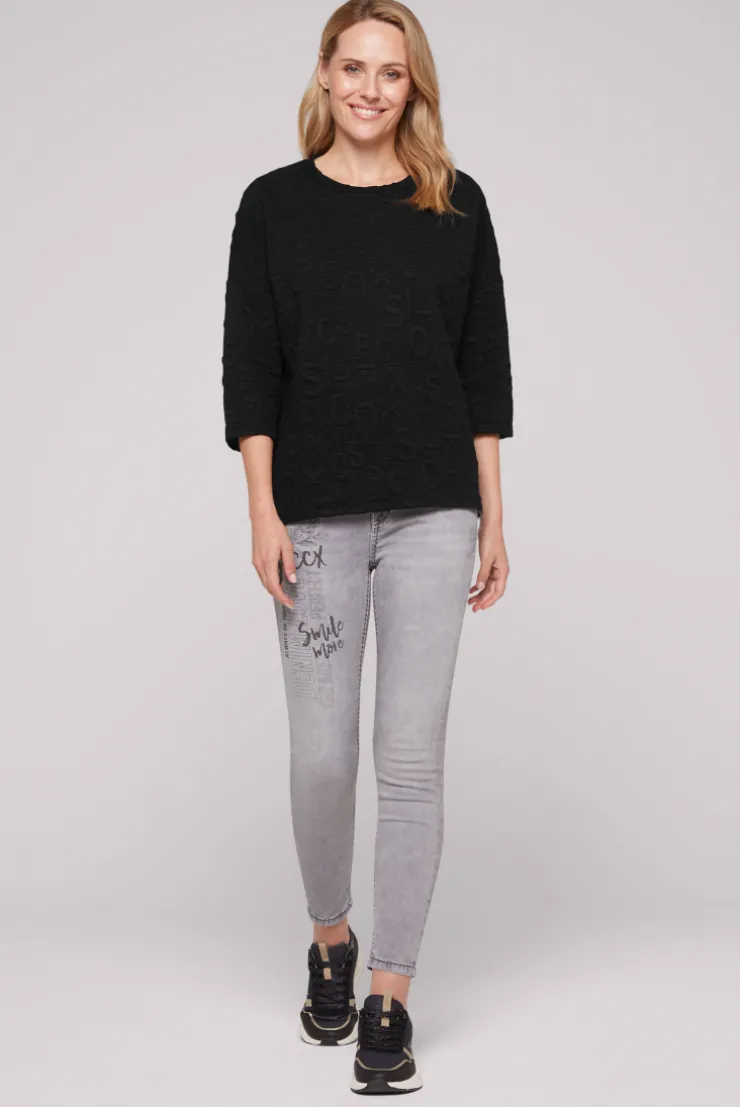 CAMP DAVID & SOCCX Sweatshirt mit Intarsia-Artwork black Outlet