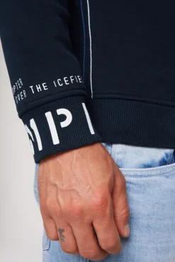 CAMP DAVID & SOCCX Sweatshirt mit Kontrastkapuze und Logo-Stickereien blue navy bluenavy Online