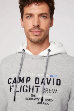 CAMP DAVID & SOCCX Sweatshirt  mit Kontrastkapuze und Logo-Stickereien granite melange granitemelange Best Sale