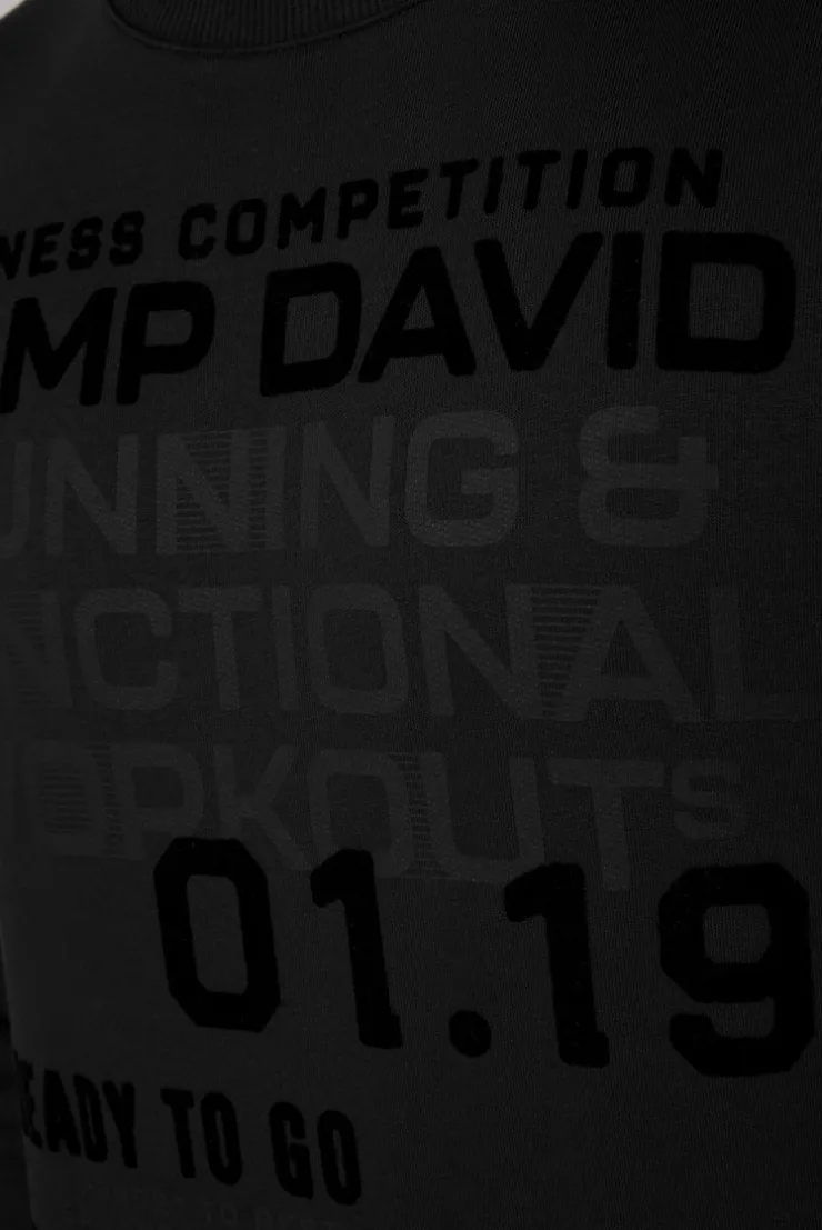 CAMP DAVID & SOCCX Sweatshirt mit Label Prints black Discount