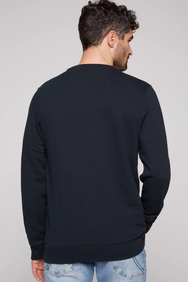 CAMP DAVID & SOCCX Sweatshirt mit rundem Label Print blue navy bluenavy Discount