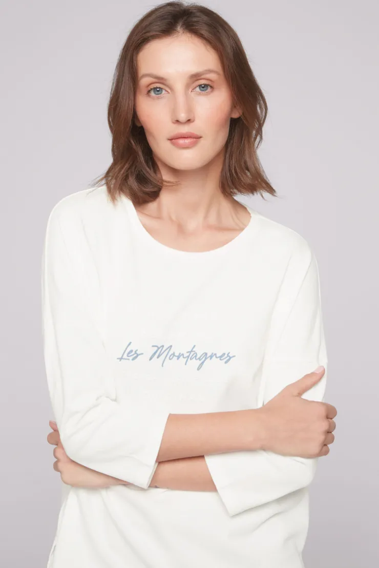 CAMP DAVID & SOCCX Sweatshirt mit tonigen Rubber Prints ivory New