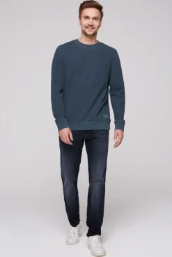 CAMP DAVID & SOCCX Sweatshirt mit Used-Waschung blue navy bluenavy Cheap