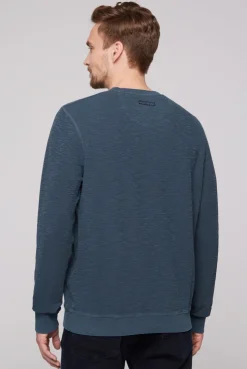 CAMP DAVID & SOCCX Sweatshirt mit Used-Waschung blue navy bluenavy Cheap