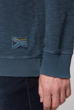 CAMP DAVID & SOCCX Sweatshirt mit Used-Waschung blue navy bluenavy Cheap