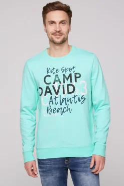 CAMP DAVID & SOCCX Sweatshirt mit Wording Print aqua green | M aquagreen Hot