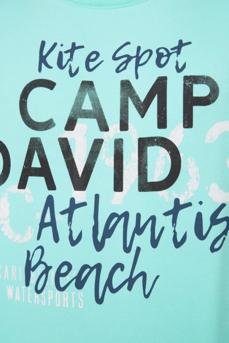 CAMP DAVID & SOCCX Sweatshirt mit Wording Print aqua green | M aquagreen Hot
