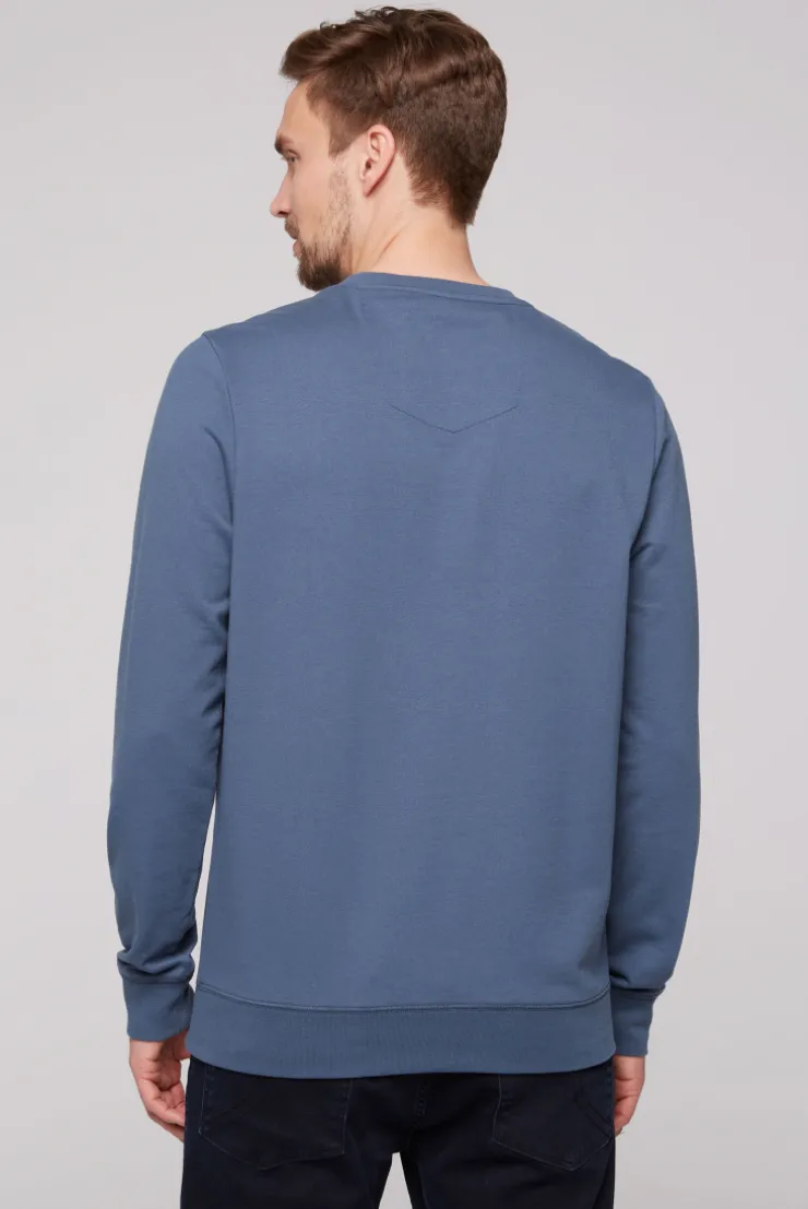 CAMP DAVID & SOCCX Sweatshirt mit Wording Print blue haze | S bluehaze Cheap