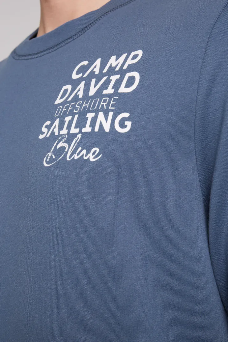 CAMP DAVID & SOCCX Sweatshirt mit Wording Print blue haze | S bluehaze Cheap