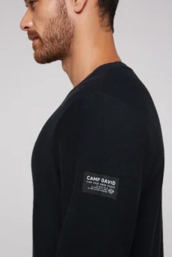 CAMP DAVID & SOCCX Sweatshirt Reversed mit Patch-Print blue navy bluenavy Outlet
